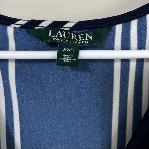 Ralph Lauren Striped Belted Jumpsuit Navy And Cream - Picture 10 of 11